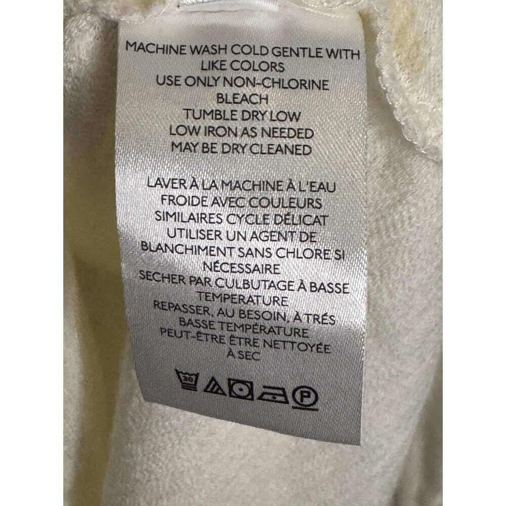 Pilcro Shirt Womens Small White Ruffle Henley Long Sleeve Jersey Tee Top - Picture 7 of 8